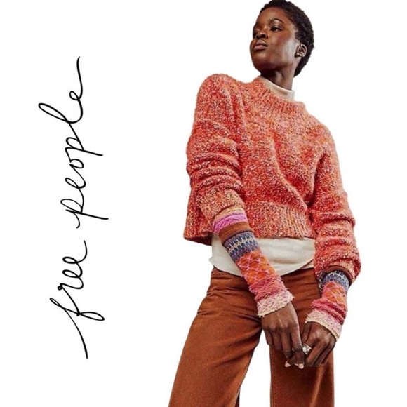 NEW Free People Stardust Crop Super Soft RedPullover...